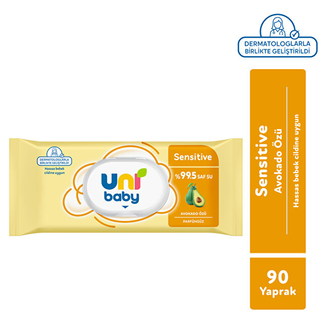 Uni Baby Sensitive Avokado Özlü Islak Mendil 90 Yaprak