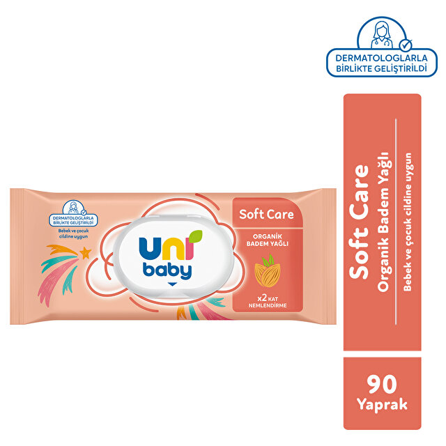 Uni Baby Soft Care Badem Yağlı Islak Mendil 90 Yaprak