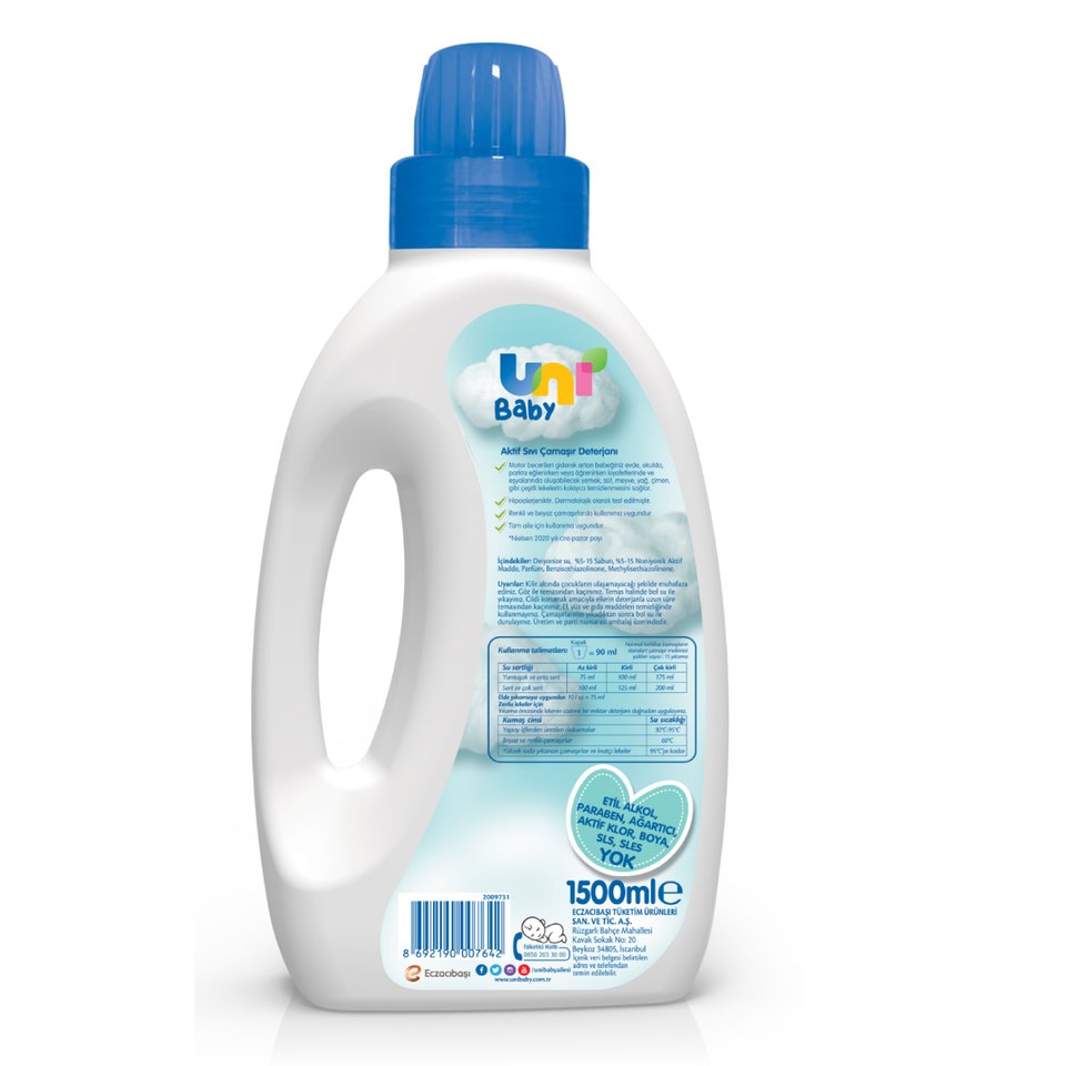 Uni Baby Aktif Sıvı Çamaşır Deterjanı 1500 Ml	 — görsel 3