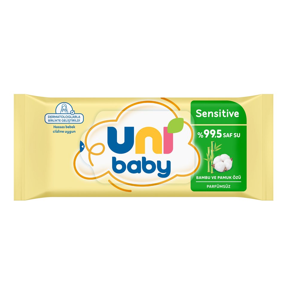 Uni Baby Sensitive Bambu Ve Pamuk Özlü Islak Mendil 12 × 50 Yaprak — görsel 2