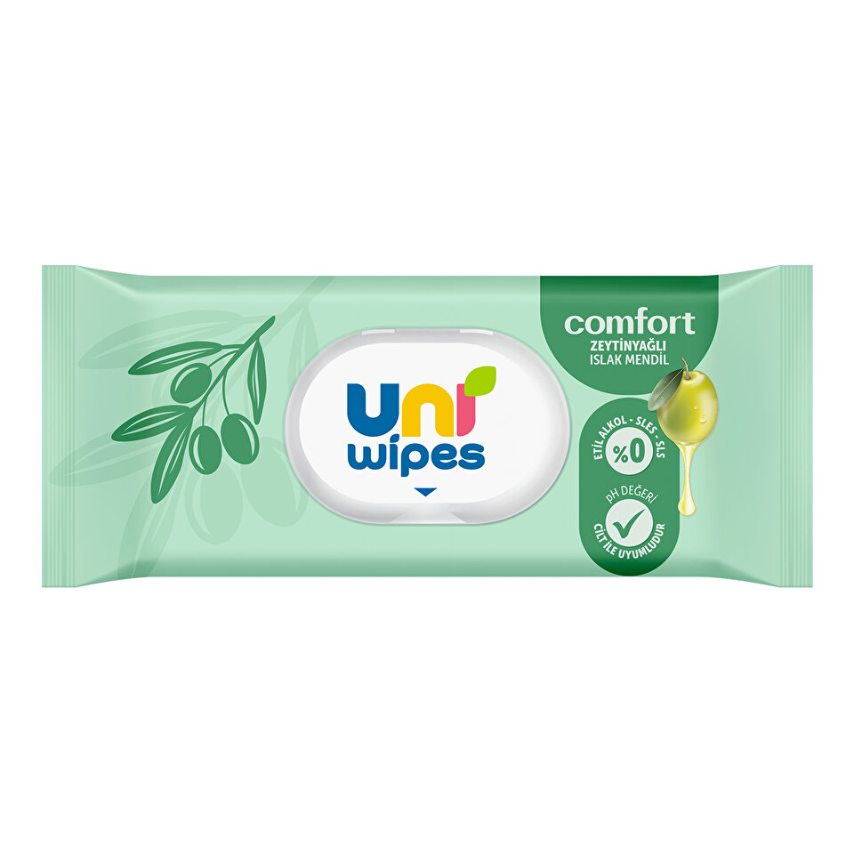 Uni Wipes Comfort Zeytinyağlı Islak Mendil 3 × 60 Yaprak — görsel 2