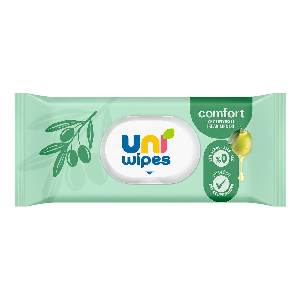 Uni Wipes Comfort Zeytinyağlı Islak Mendil 90 Yaprak — görsel 2