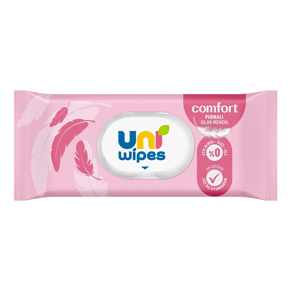 Uni Wipes Comfort Pudra Kokulu Islak Mendil 90 Yaprak — görsel 2