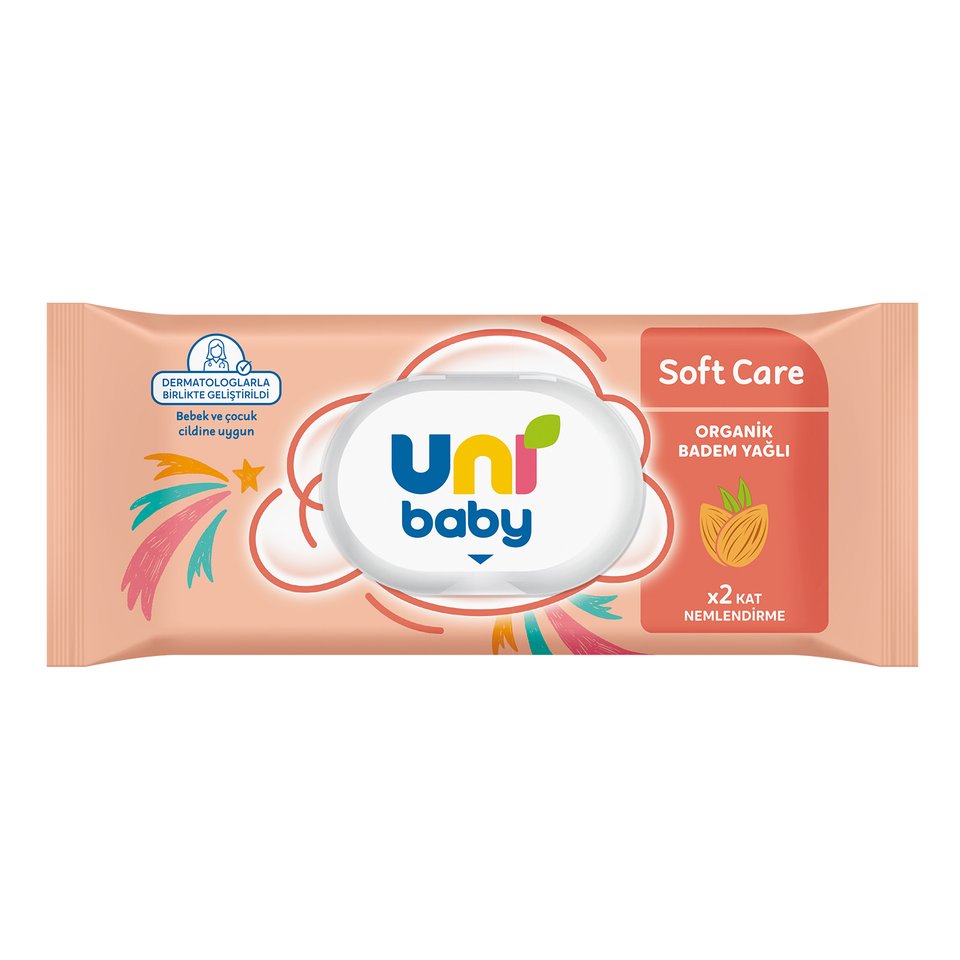 Uni Baby Soft Care Badem Yağlı Islak Mendil 90 Yaprak — görsel 2